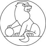 Logo der Evangelischen Akademie Tutzing mit stilisiertem Löwen, der eine Kugel mit der rechten Vorderpfote hält, im Kreis