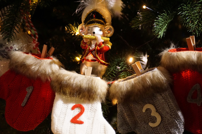 Socken von einem Adventskalender