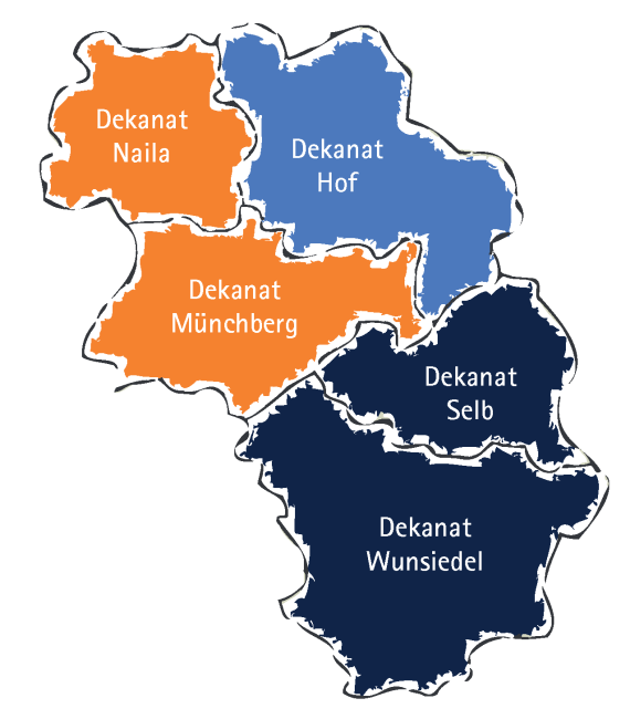 Dekanate Naila, Münchberg, Hof, Selb, Wunsiedel